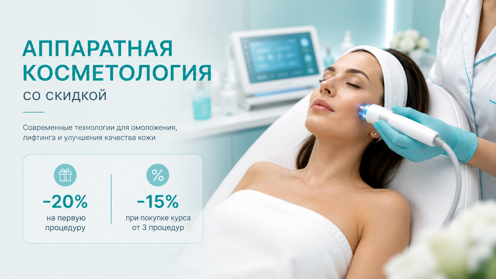 Аппаратная косметология со скидкой